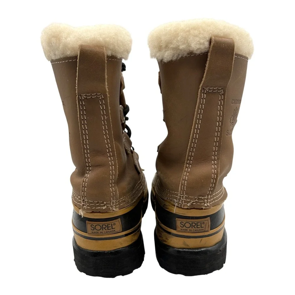 Sorel Caribou Boots Womens Brown Good Waterproof Leather Winter Snow Duck Boots